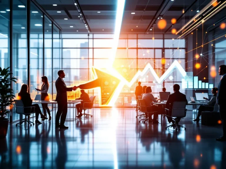 Professionele carrièretransitie van verkoop naar recruitment met moderne kantooromgevingen en verbindingspijl